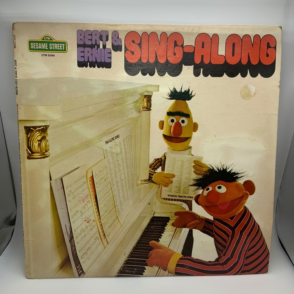 Vintage Sesame Street Vinyl Ernie and Bert Sing-Along LP Record Album